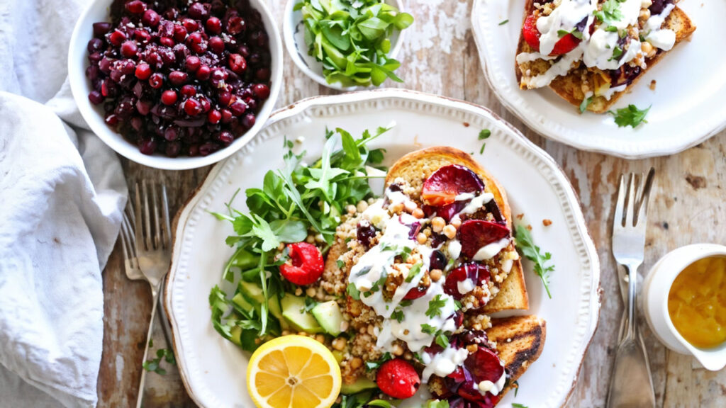 week long vegetarian meal plan featuring greek yogurt with honey and berries a watercolor quinoa a